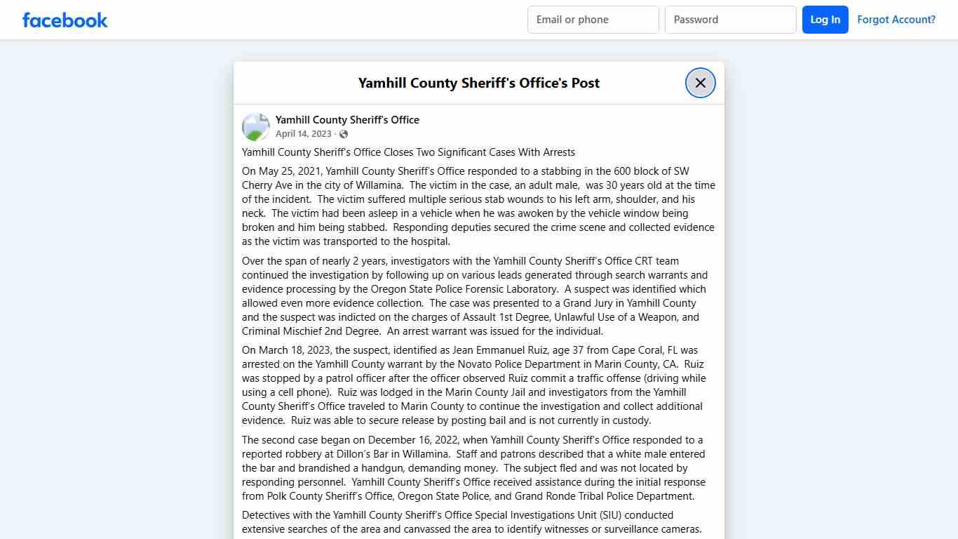 Yamhill County Sheriff's... - Yamhill County Sheriff's Office Facebook